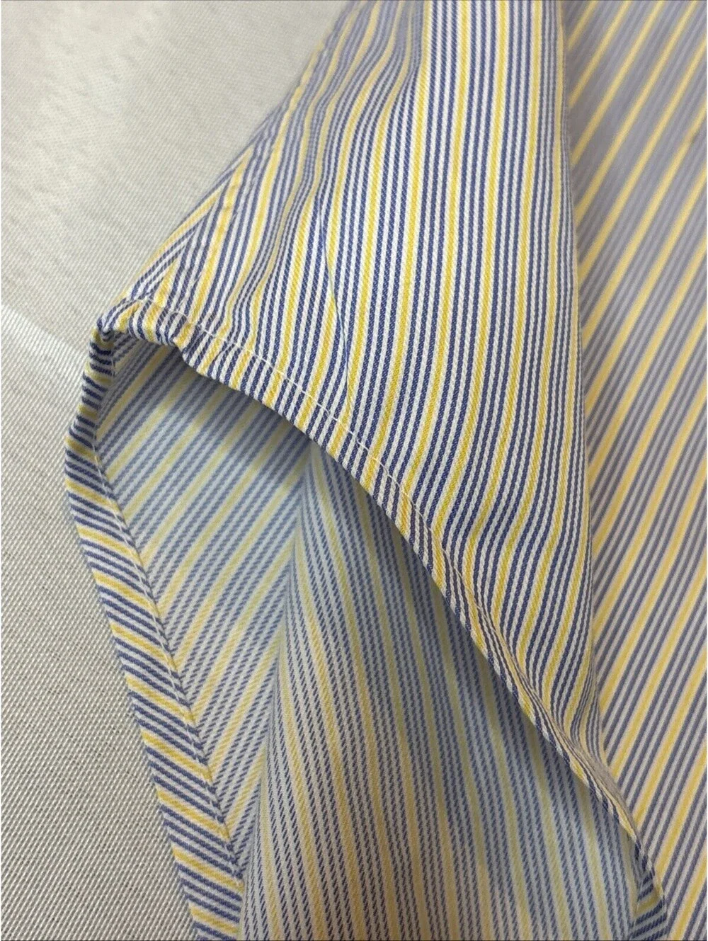 Men's Burberry London Blue/Ylw Striped Long Sleeve Button Dress Shirt 15 1/2 35